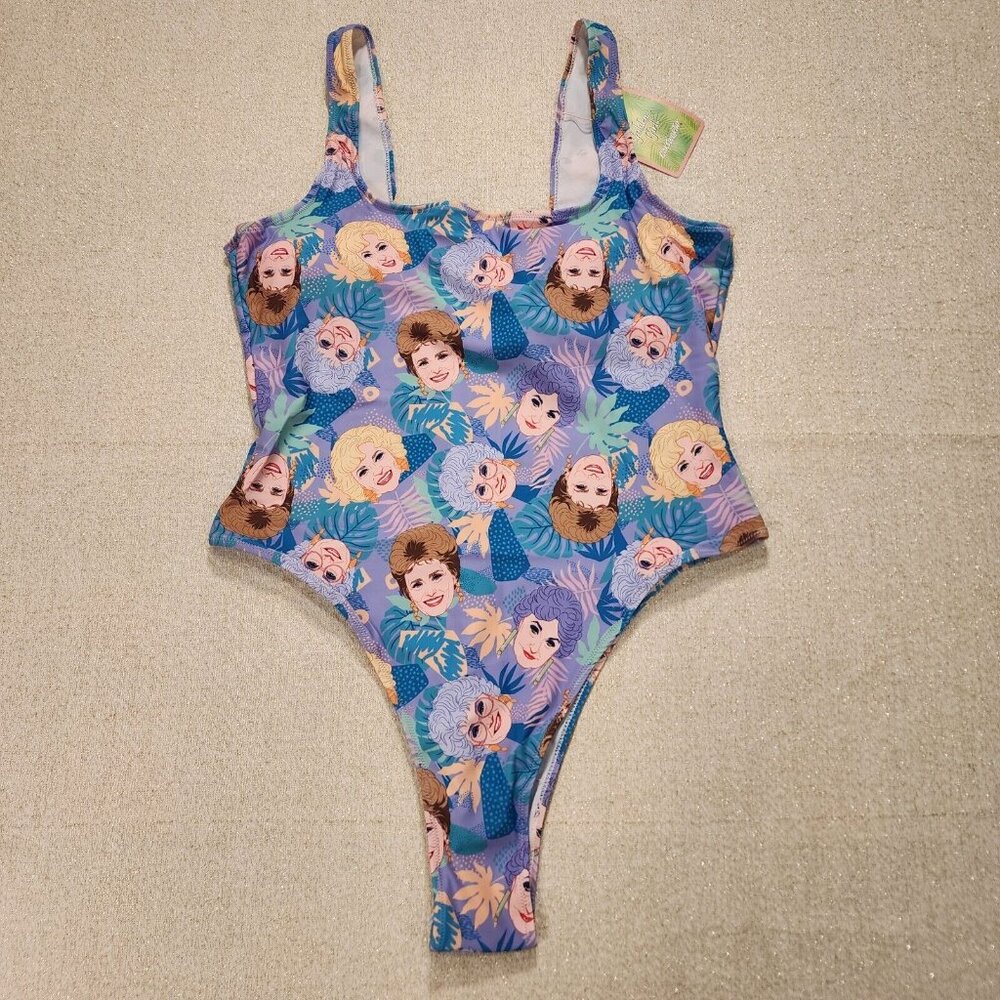 Cakeworthy Golden Girls Swim Suit Bathing Suit One Piece Purple AOP 2XL NEW